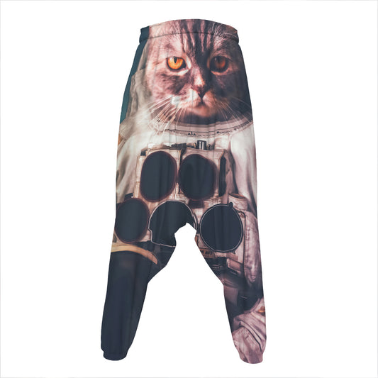 American Astronaut Cat Print Hammer Pants