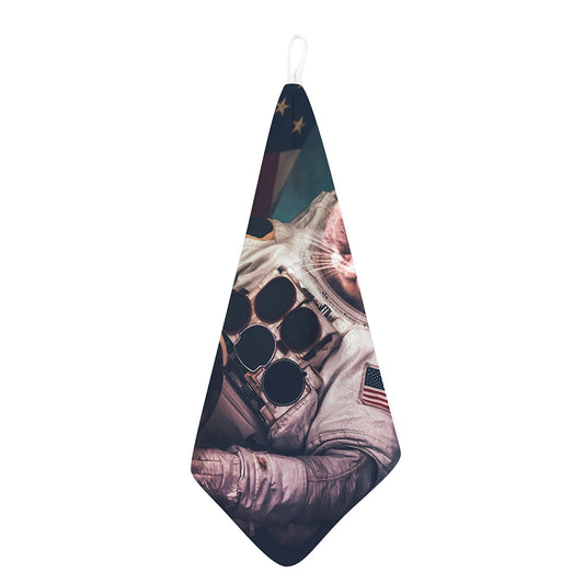 American Astronaut Cat Print Hand Towel