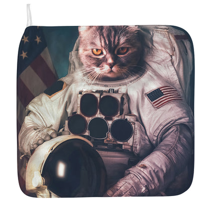 American Astronaut Cat Print Hand Towel