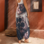 American Astronaut Cat Print Harem Pants