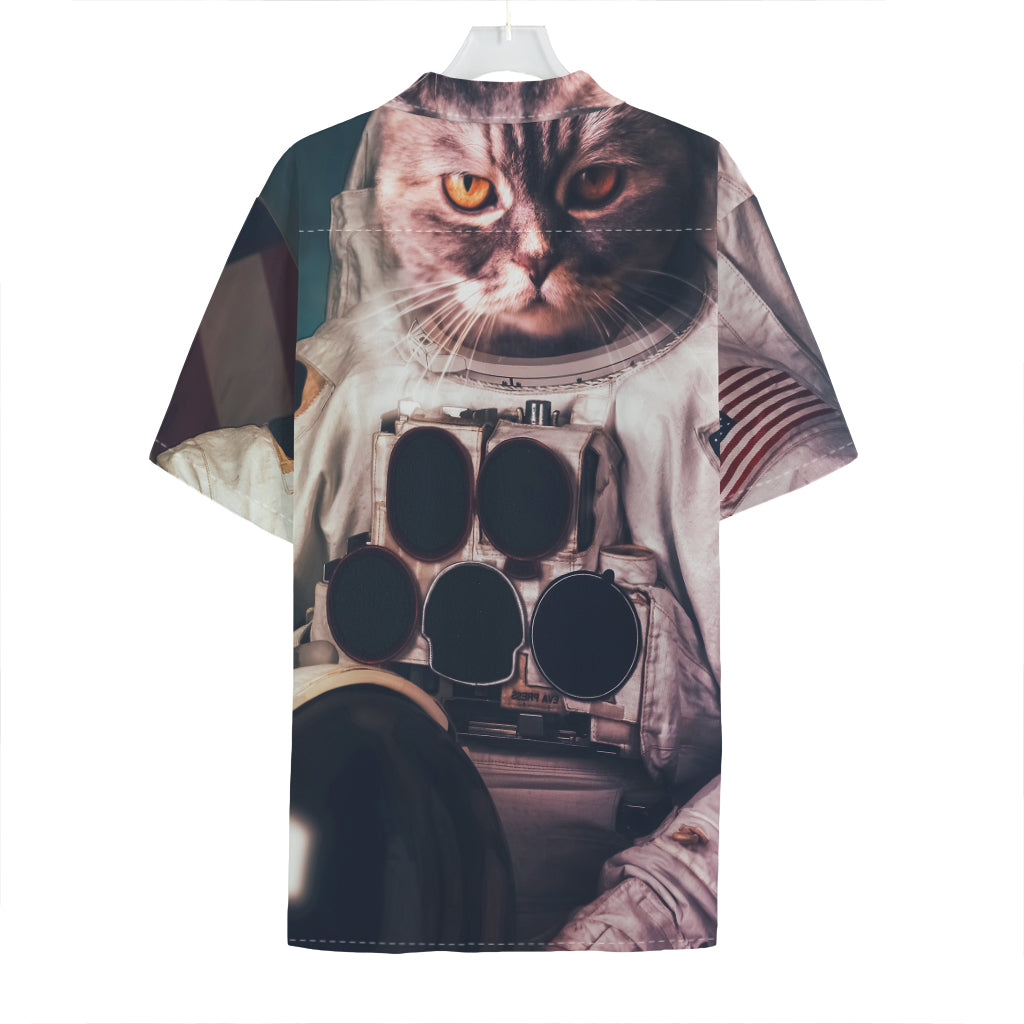 American Astronaut Cat Print Hawaiian Shirt