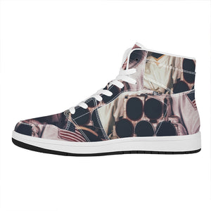 American Astronaut Cat Print High Top Leather Sneakers