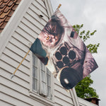 American Astronaut Cat Print House Flag