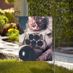 American Astronaut Cat Print House Flag