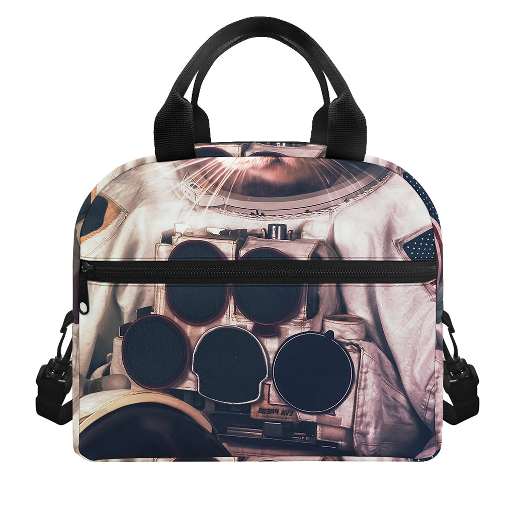 American Astronaut Cat Print Insulated Lunch Bag