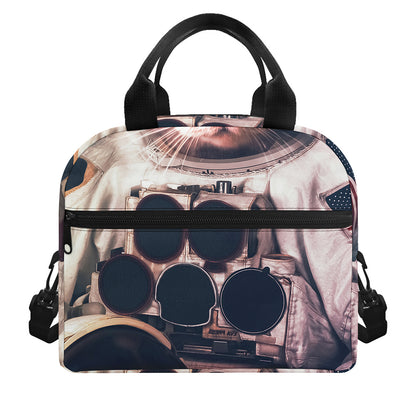 American Astronaut Cat Print Insulated Lunch Bag