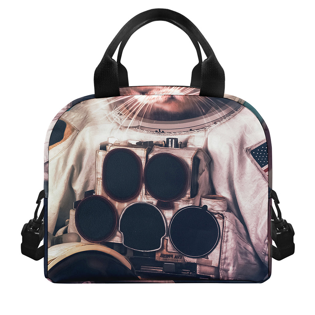 American Astronaut Cat Print Insulated Lunch Bag