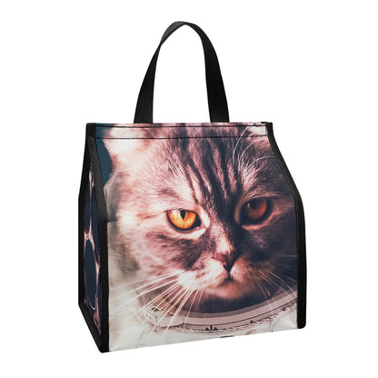 American Astronaut Cat Print Insulated Lunch Tote