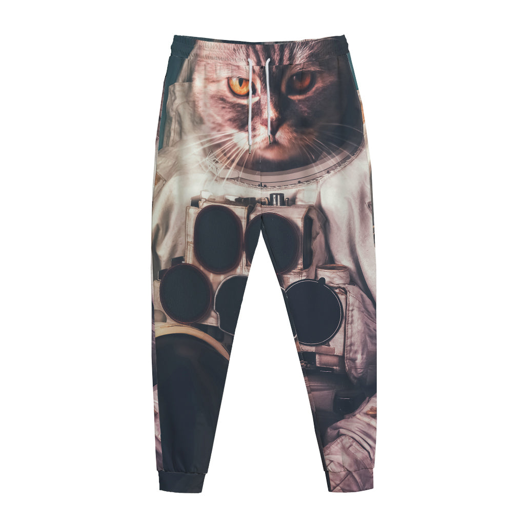American Astronaut Cat Print Jogger Pants