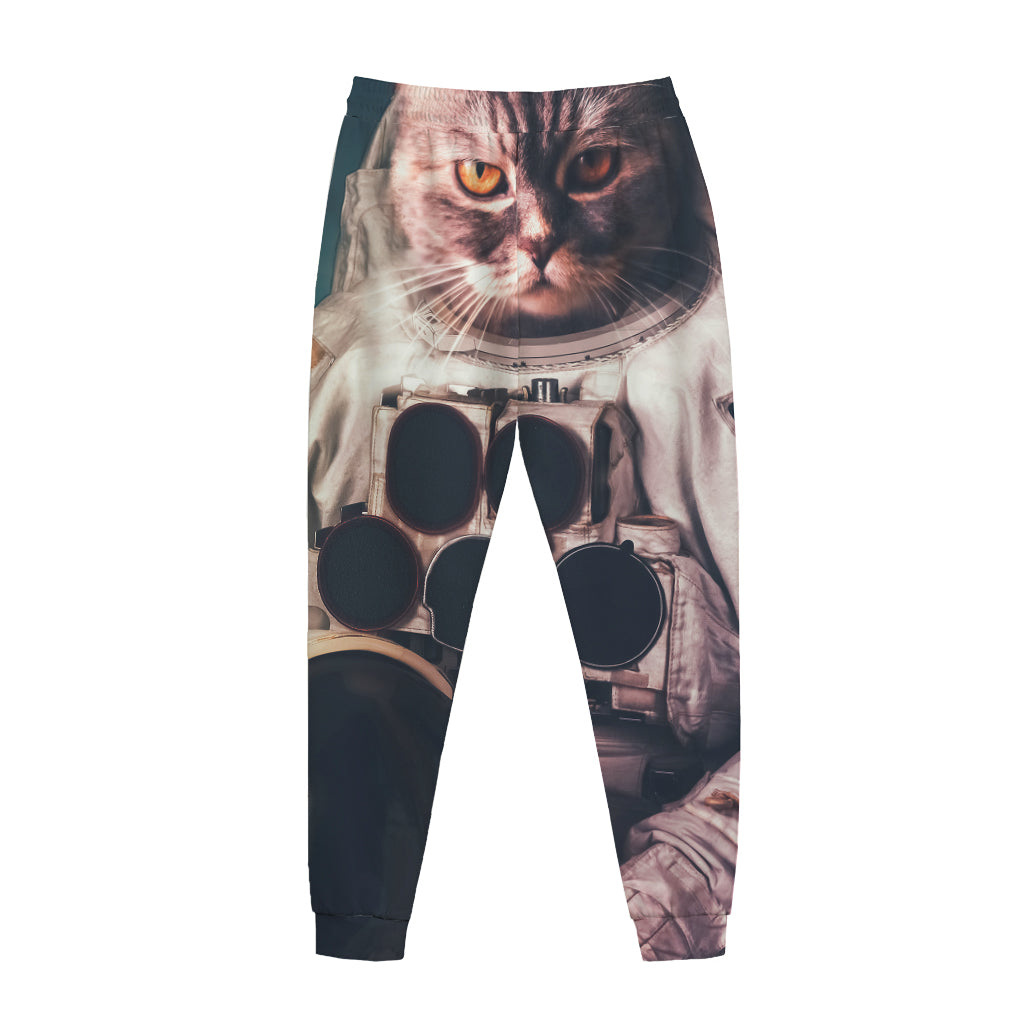 American Astronaut Cat Print Jogger Pants