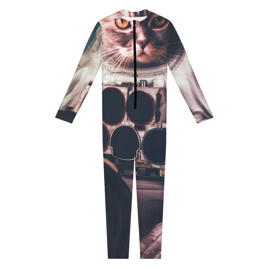 American Astronaut Cat Print Jumpsuit