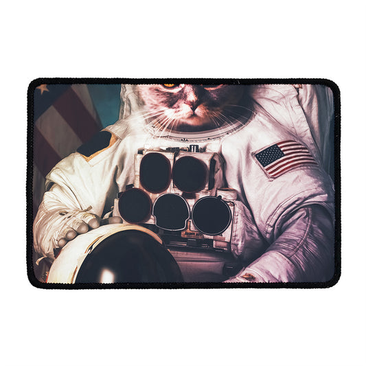American Astronaut Cat Print Kitchen Mat