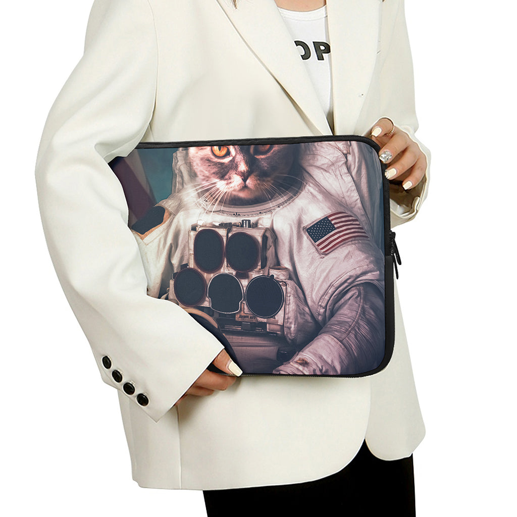 American Astronaut Cat Print Laptop Sleeve