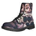 American Astronaut Cat Print Lace-Up Boots