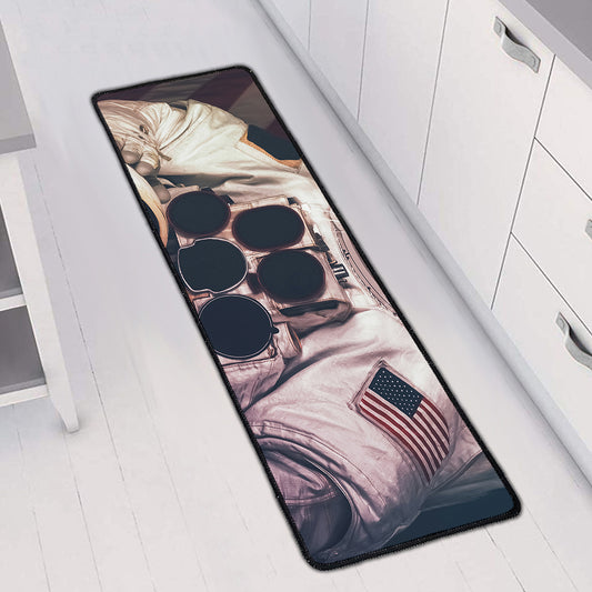American Astronaut Cat Print Long Kitchen Mat