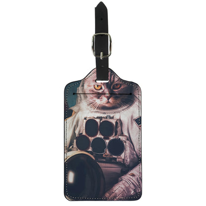 American Astronaut Cat Print Luggage Tag