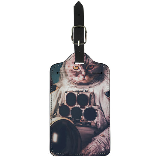 American Astronaut Cat Print Luggage Tag