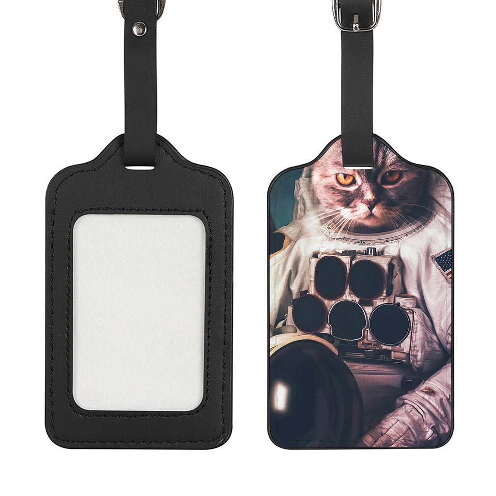 American Astronaut Cat Print Luggage Tag
