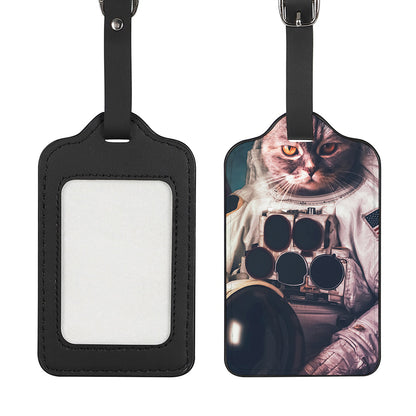 American Astronaut Cat Print Luggage Tag