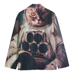 American Astronaut Cat Print Men's Blazer