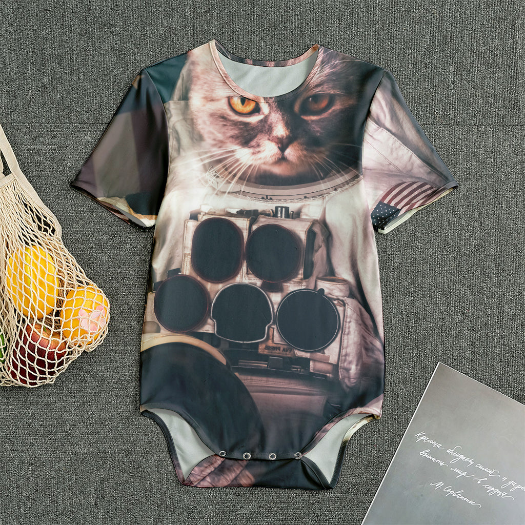 American Astronaut Cat Print Men's Bodysuit