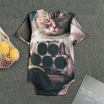 American Astronaut Cat Print Men's Bodysuit