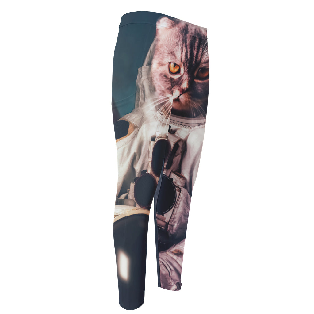 American Astronaut Cat Print Men's Compression Pants