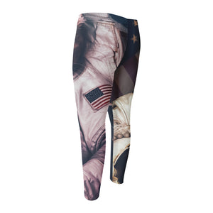 American Astronaut Cat Print Men's Compression Pants