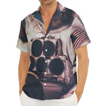 American Astronaut Cat Print Men's Deep V-Neck Shirt