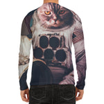 American Astronaut Cat Print Men's Long Sleeve Rash Guard