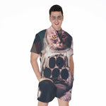 American Astronaut Cat Print Men's Rompers