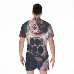 American Astronaut Cat Print Men's Rompers