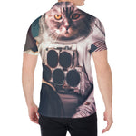American Astronaut Cat Print Men's Shirt