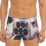 American Astronaut Cat Print Men's Short Boxer Briefs