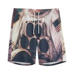 American Astronaut Cat Print Men's Sports Shorts
