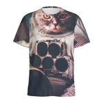 American Astronaut Cat Print Men's Sports T-Shirt