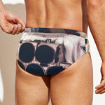 American Astronaut Cat Print Men's Swim Briefs
