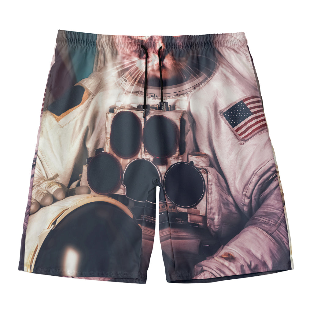 American Astronaut Cat Print Men's Swim Trunks