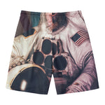 American Astronaut Cat Print Men's Swim Trunks