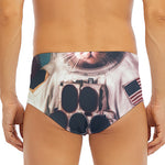 American Astronaut Cat Print Men's Triangle Swim Briefs