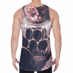 American Astronaut Cat Print Men's Velvet Tank Top