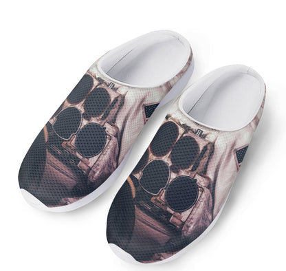 American Astronaut Cat Print Mesh Casual Shoes