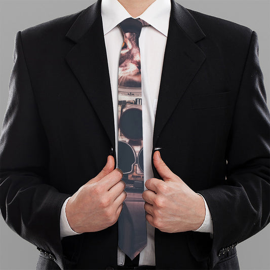 American Astronaut Cat Print Necktie