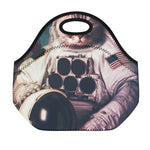 American Astronaut Cat Print Neoprene Lunch Bag