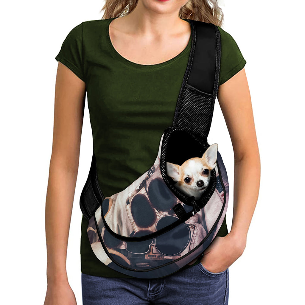 American Astronaut Cat Print Pet Sling Carrier