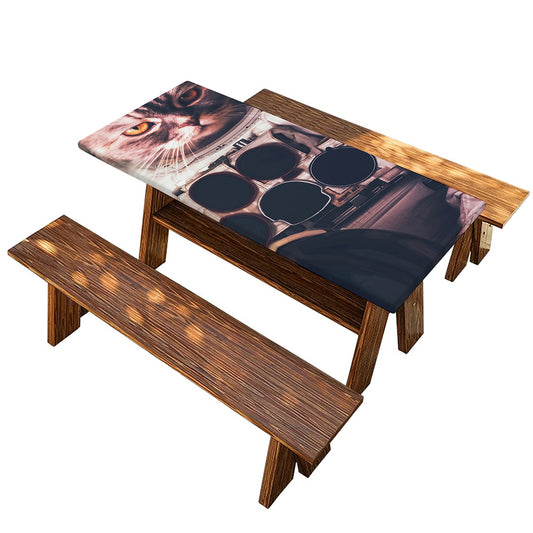American Astronaut Cat Print Picnic Table Cover
