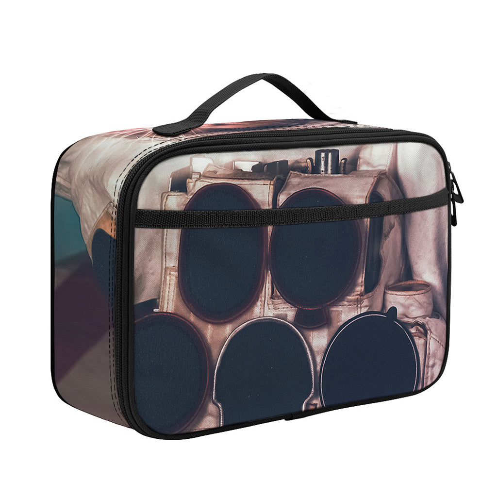 American Astronaut Cat Print Portable Lunch Bag