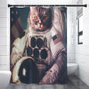 American Astronaut Cat Print Premium Shower Curtain