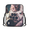 American Astronaut Cat Print Rectangular Crossbody Bag