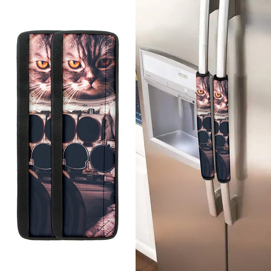 American Astronaut Cat Print Refrigerator Handle Covers